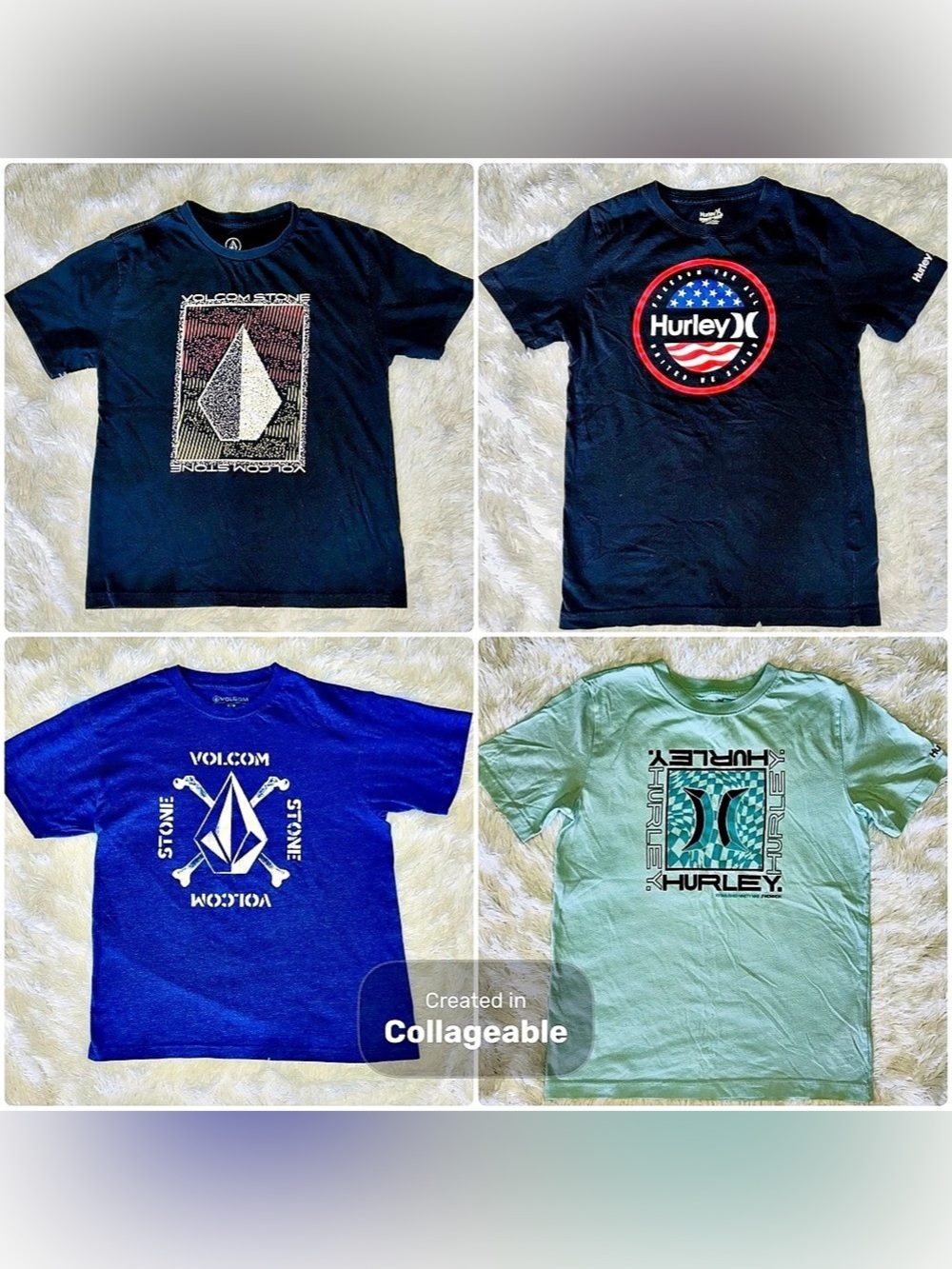 Hurley & Volcom Graphic Tee Lot Boys M & L (all fit like a large)